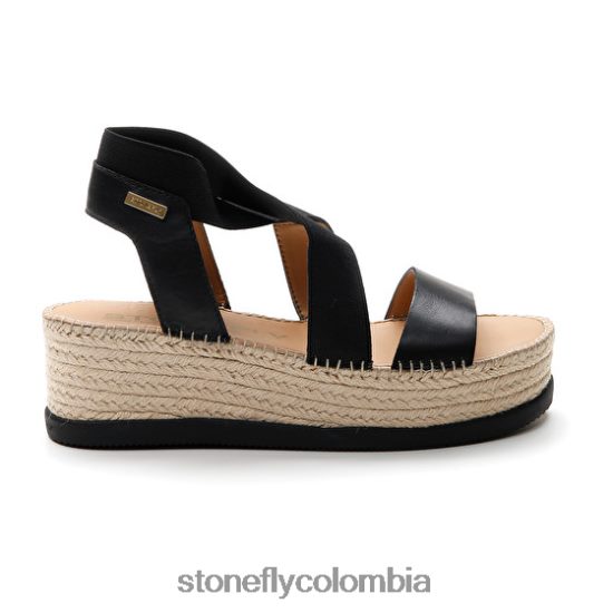 sandalias Stonefly alexia 5 calf lth/elástico negro DDL64X182 mujer