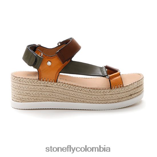 sandalias Stonefly alexia 6 pantorrilla lth marrón/verde/naranja DDL64X200 mujer