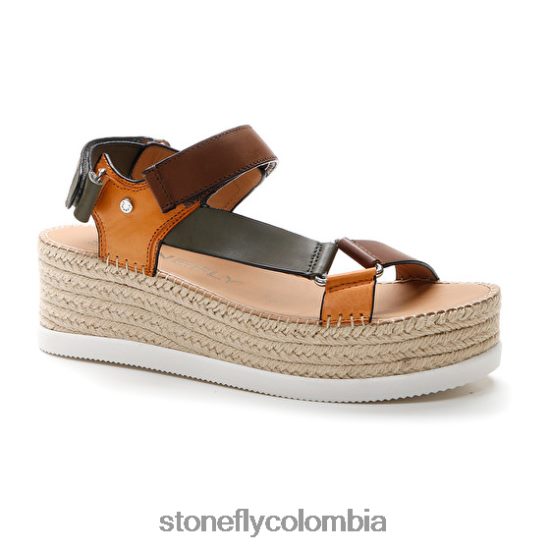 sandalias Stonefly alexia 6 pantorrilla lth marrón/verde/naranja DDL64X200 mujer