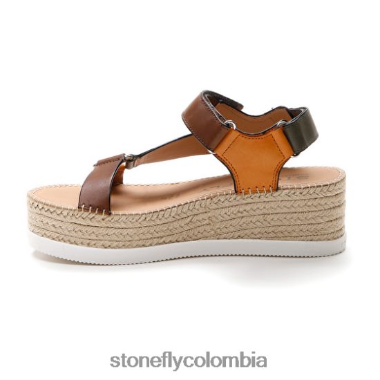 sandalias Stonefly alexia 6 pantorrilla lth marrón/verde/naranja DDL64X200 mujer