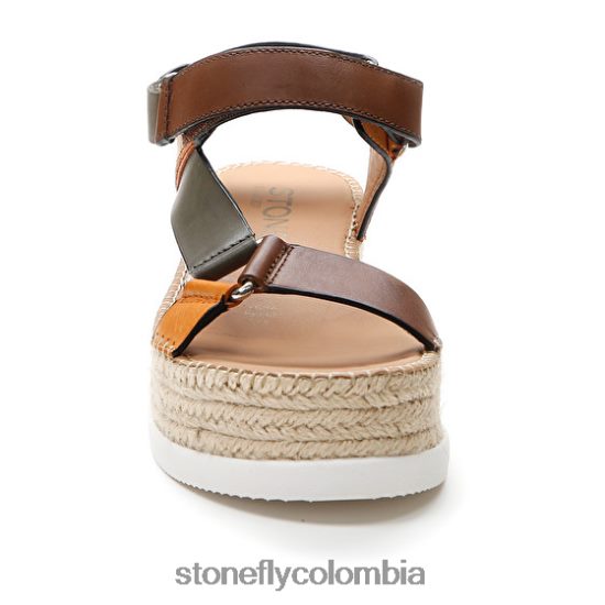 sandalias Stonefly alexia 6 pantorrilla lth marrón/verde/naranja DDL64X200 mujer