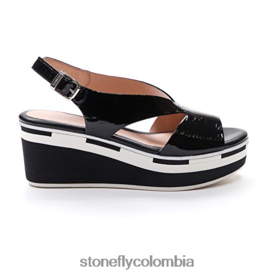sandalias Stonefly diva 10 patente negro DDL64X214 mujer