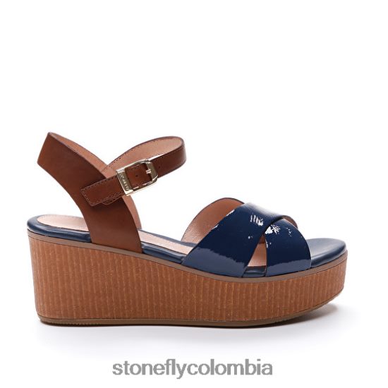 sandalias Stonefly diva 9 charol/becerro azul DDL64X228 mujer