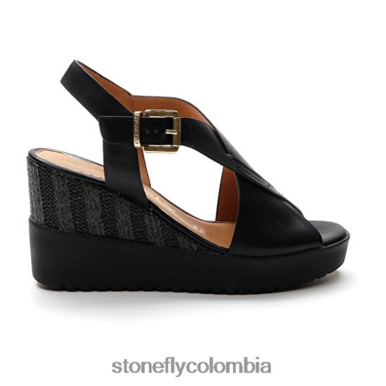 sandalias Stonefly ely 16 becerro lth negro DDL64X221 mujer