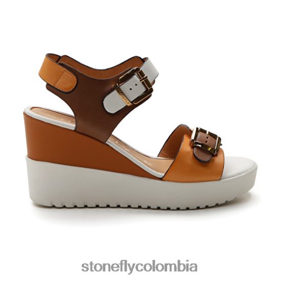 sandalias Stonefly ely 17 becerro lth marrón/blanco/naranja DDL64X177 mujer
