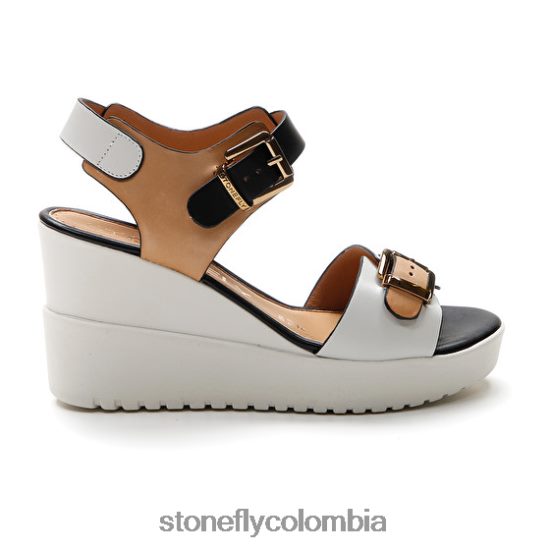 sandalias Stonefly ely 17 becerro lth marrón/blanco/negro DDL64X176 mujer