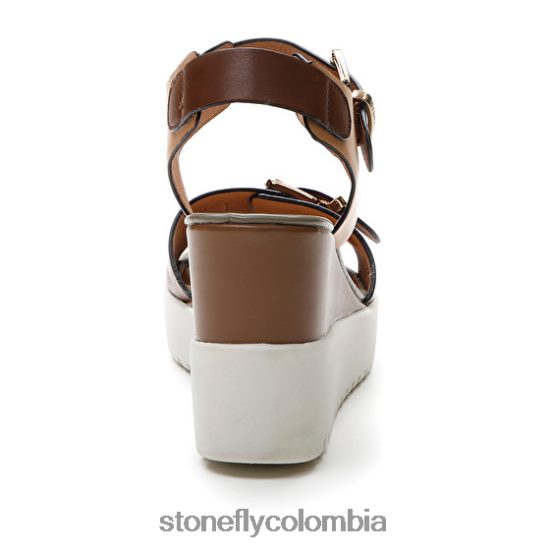 sandalias Stonefly ely 17 becerro lth marrón oscuro/marrón claro/verde DDL64X175 mujer