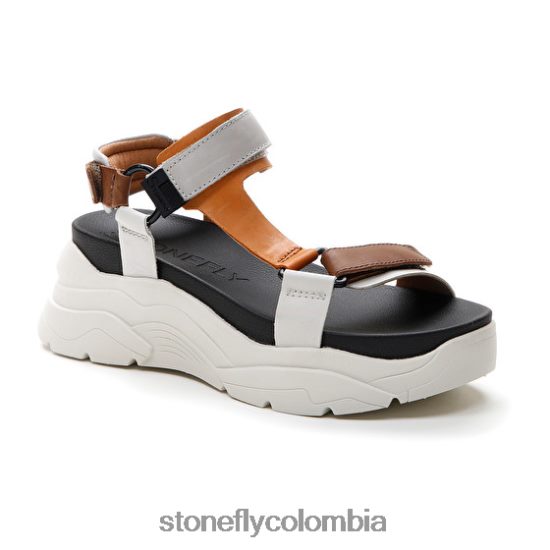 sandalias Stonefly fantasía 3 becerro lth amarillo/marrón/naranja/blanco DDL64X179 mujer