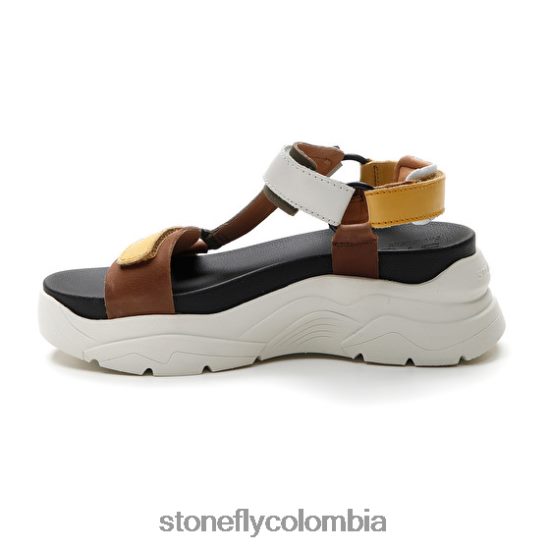 sandalias Stonefly fantasía 3 becerro lth amarillo/marrón/verde/blanco DDL64X178 mujer