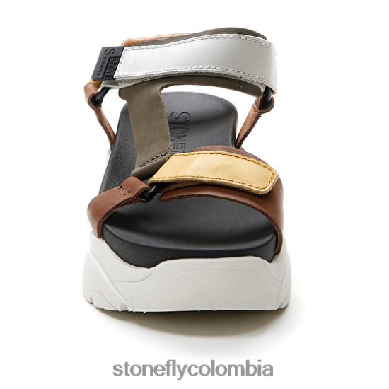 sandalias Stonefly fantasía 3 becerro lth amarillo/marrón/verde/blanco DDL64X178 mujer