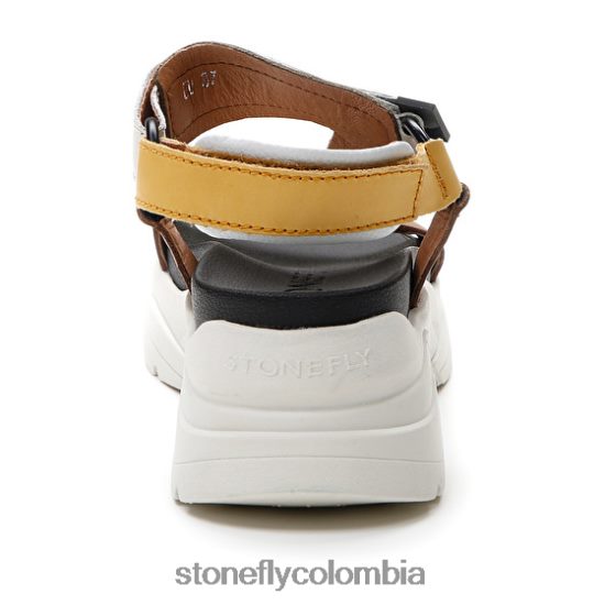 sandalias Stonefly fantasía 3 becerro lth amarillo/marrón/verde/blanco DDL64X178 mujer