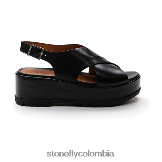 sandalias Stonefly kris 7 becerro lth negro DDL64X202 mujer