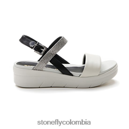 sandalias Stonefly aqua iii 22 napa lth/textil negro/plata/blanco DDL64X151 mujer