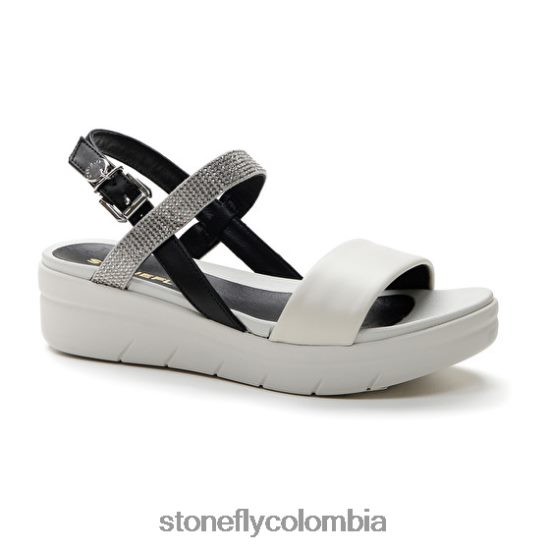sandalias Stonefly aqua iii 22 napa lth/textil negro/plata/blanco DDL64X151 mujer