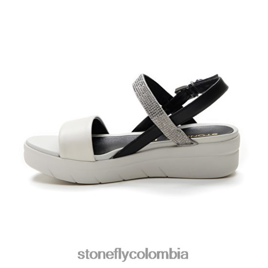 sandalias Stonefly aqua iii 22 napa lth/textil negro/plata/blanco DDL64X151 mujer