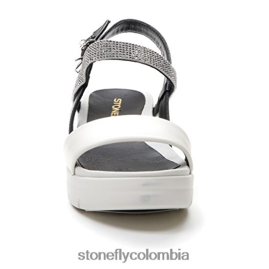 sandalias Stonefly aqua iii 22 napa lth/textil negro/plata/blanco DDL64X151 mujer