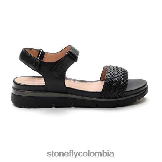 sandalias Stonefly elody 21 gofrado/nappa lth negro DDL64X125 mujer
