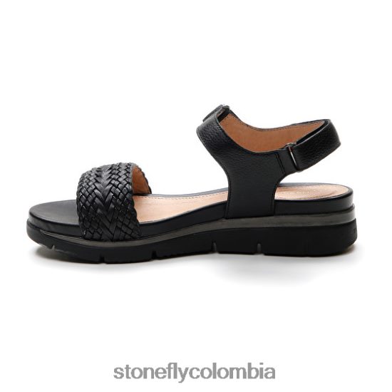 sandalias Stonefly elody 21 gofrado/nappa lth negro DDL64X125 mujer