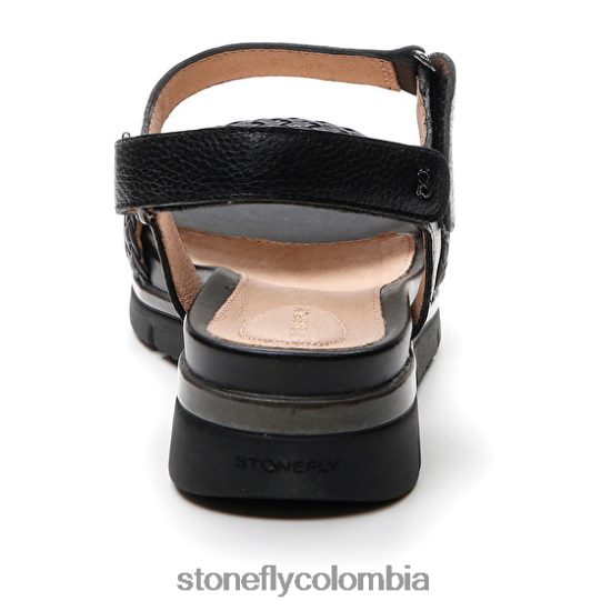 sandalias Stonefly elody 21 gofrado/nappa lth negro DDL64X125 mujer