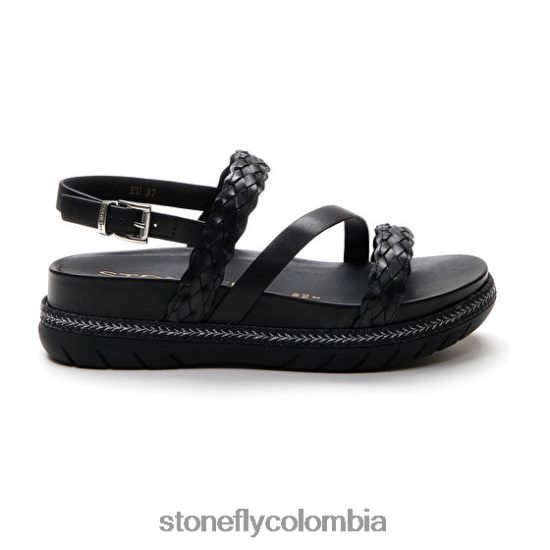 sandalias Stonefly kerrie 2 relieve s./calf lth negro DDL64X172 mujer