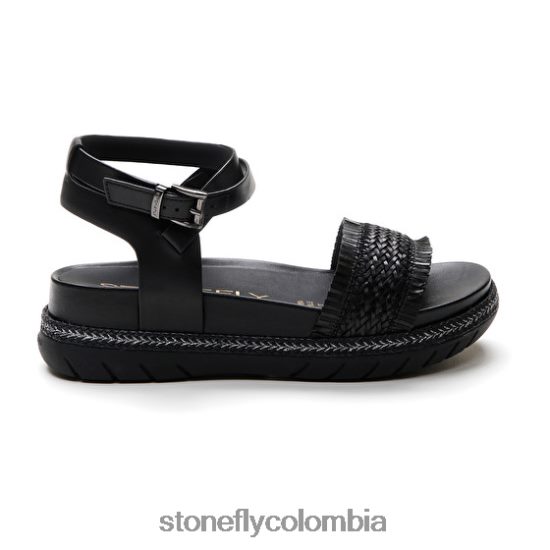 sandalias Stonefly kerrie 3 calf lth/relieve s. negro DDL64X173 mujer