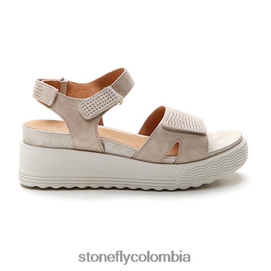 sandalias Stonefly parky 15 de terciopelo cabra marrón DDL64X162 mujer