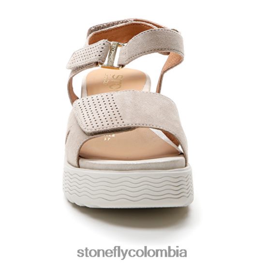 sandalias Stonefly parky 15 de terciopelo cabra marrón DDL64X162 mujer