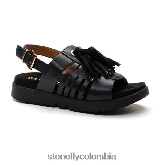 sandalias Stonefly riva 12 pantorrilla lth negro DDL64X168 mujer