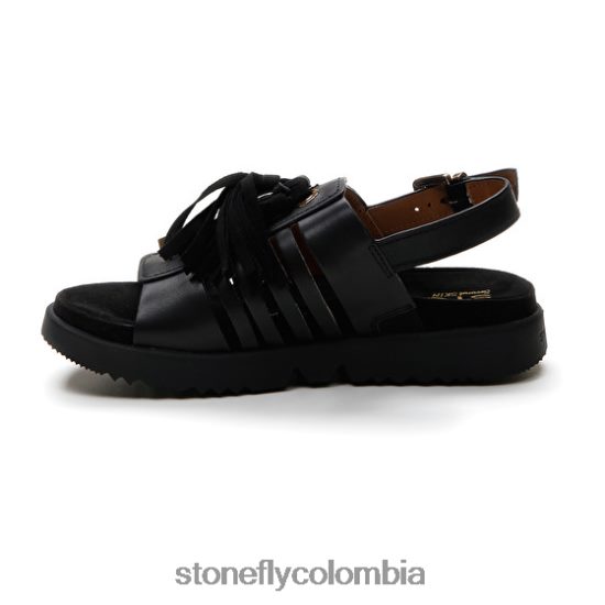 sandalias Stonefly riva 12 pantorrilla lth negro DDL64X168 mujer