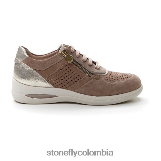 zapatos Stonefly aurora 15 terciopelo gris rosa/astilla DDL64X97 mujer
