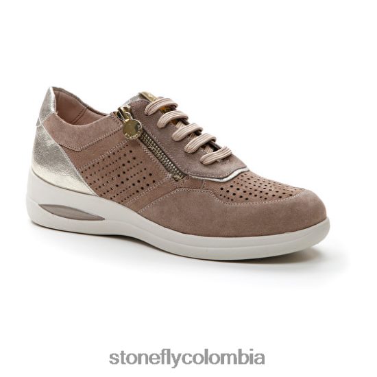 zapatos Stonefly aurora 15 terciopelo gris rosa/astilla DDL64X97 mujer