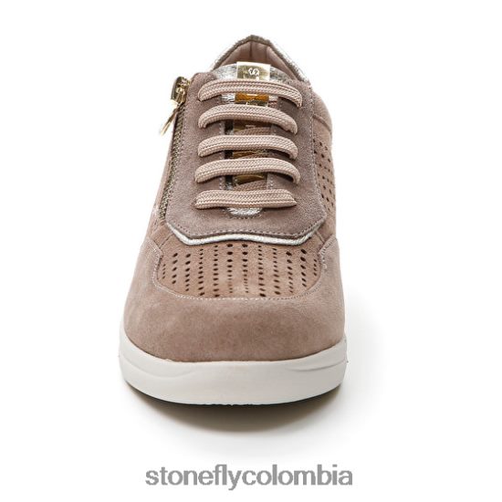 zapatos Stonefly aurora 15 terciopelo gris rosa/astilla DDL64X97 mujer