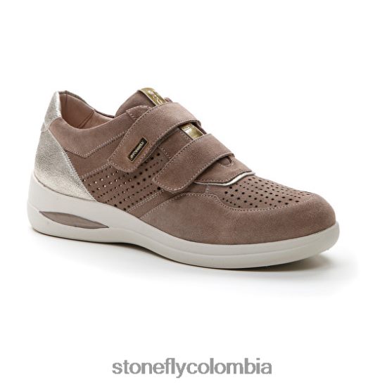 zapatos Stonefly aurora 16 terciopelo gris rosa/astilla DDL64X107 mujer