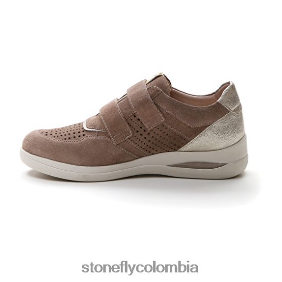 zapatos Stonefly aurora 16 terciopelo gris rosa/astilla DDL64X107 mujer