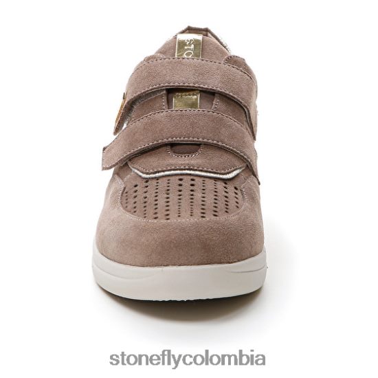 zapatos Stonefly aurora 16 terciopelo gris rosa/astilla DDL64X107 mujer
