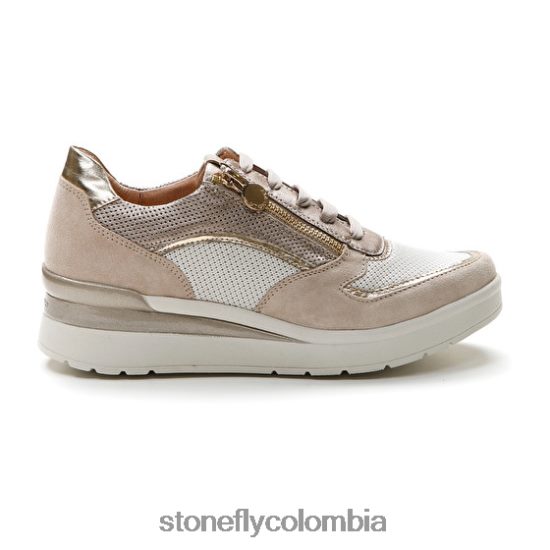zapatos Stonefly crema 40 velour/textil/laminado lth cabra marrón DDL64X85 mujer