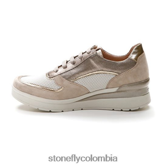 zapatos Stonefly crema 40 velour/textil/laminado lth cabra marrón DDL64X85 mujer