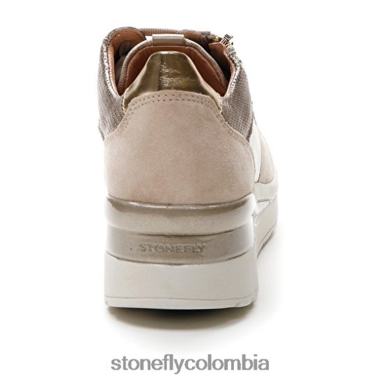 zapatos Stonefly crema 40 velour/textil/laminado lth cabra marrón DDL64X85 mujer