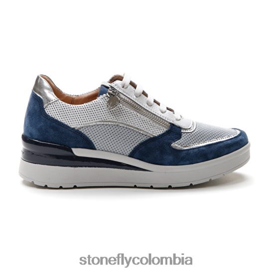 zapatos Stonefly crema 40 velour/textil/nappa lth azul/plata/blanco DDL64X84 mujer