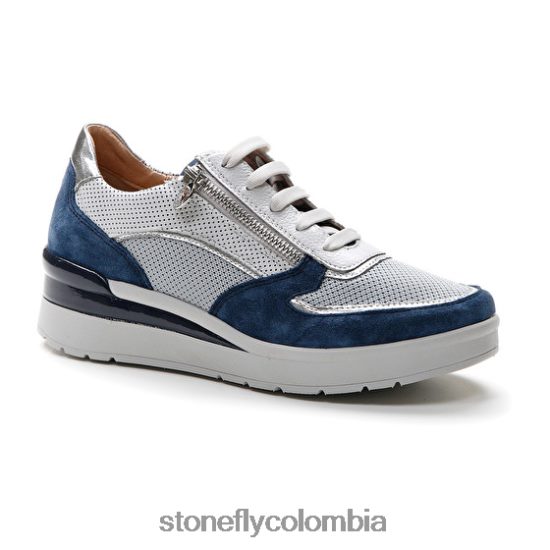 zapatos Stonefly crema 40 velour/textil/nappa lth azul/plata/blanco DDL64X84 mujer