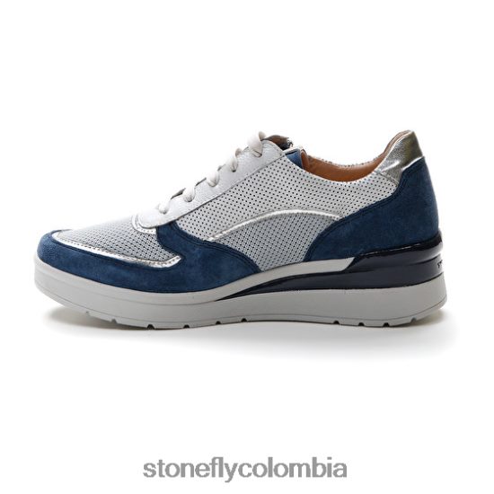 zapatos Stonefly crema 40 velour/textil/nappa lth azul/plata/blanco DDL64X84 mujer