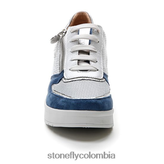 zapatos Stonefly crema 40 velour/textil/nappa lth azul/plata/blanco DDL64X84 mujer
