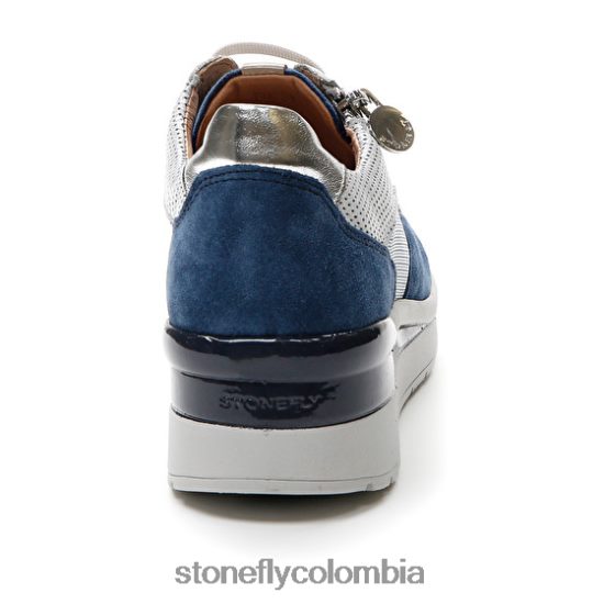 zapatos Stonefly crema 40 velour/textil/nappa lth azul/plata/blanco DDL64X84 mujer