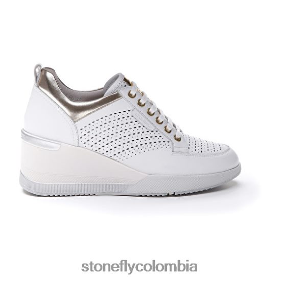zapatos Stonefly ella 3 napa blanco/astilla DDL64X70 mujer