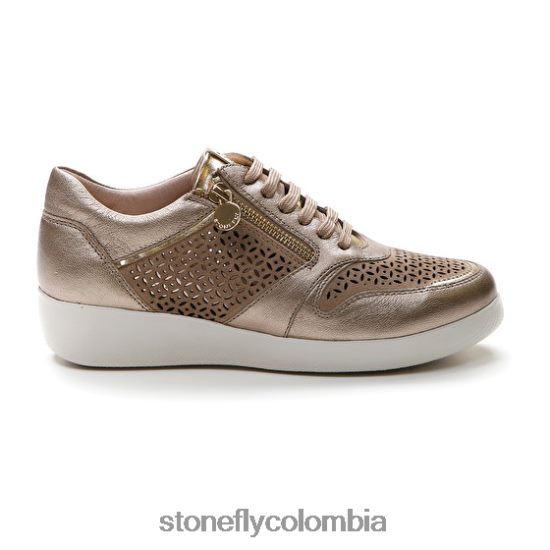 zapatos Stonefly paseo iv 27 laminado lth/terciopelo champán DDL64X100 mujer