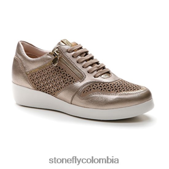 zapatos Stonefly paseo iv 27 laminado lth/terciopelo champán DDL64X100 mujer