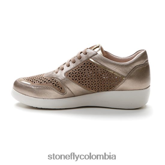 zapatos Stonefly paseo iv 27 laminado lth/terciopelo champán DDL64X100 mujer