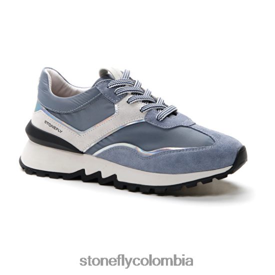 zapatos Stonefly simplemente dama 4 velour/textil azul DDL64X38 mujer