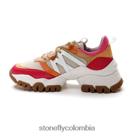 zapatos Stonefly twiggy 1 textil/nappa lth rojo/rosa/marrón/naranja DDL64X61 mujer