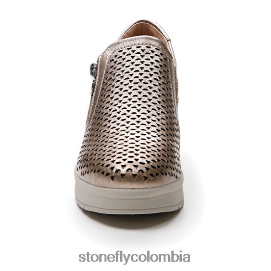 zapatos Stonefly crema 25 laminado lth efervescencia de metal DDL64X89 mujer